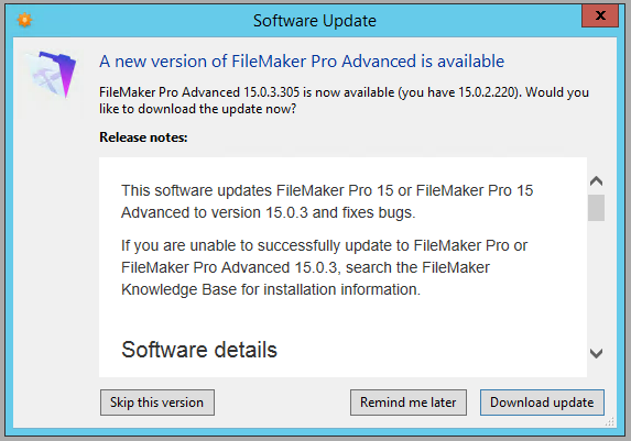 FileMaker FREE Maintenance Release Available Now!